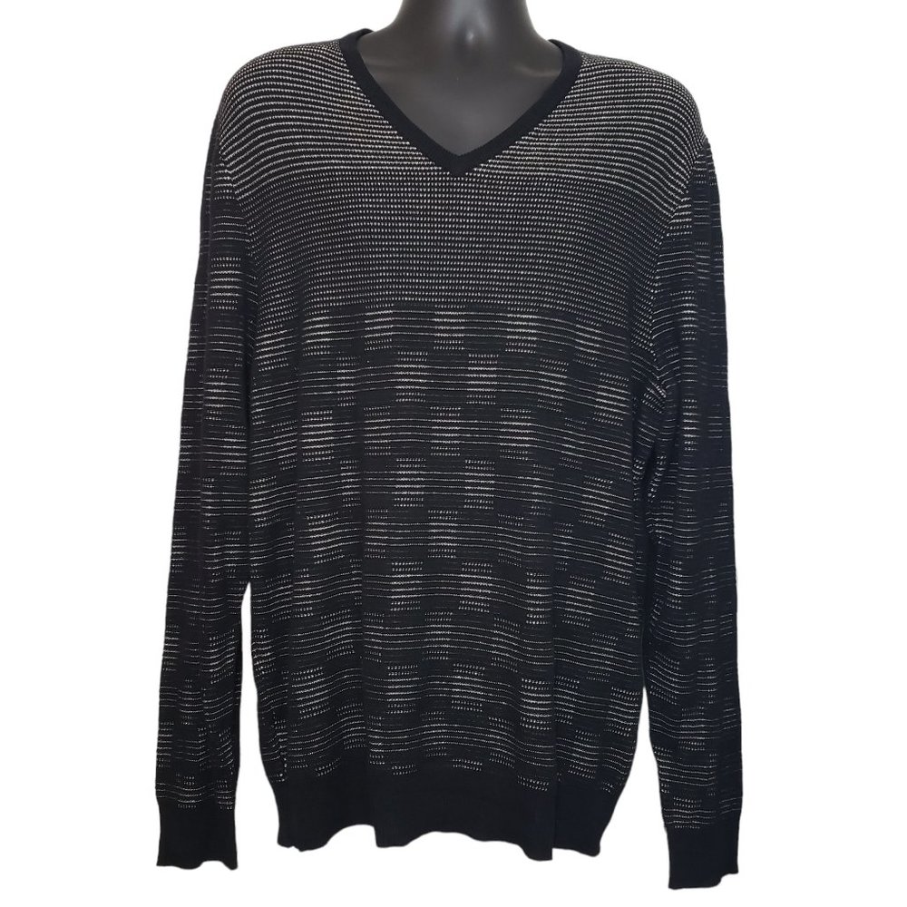 Alfani Men's Black Pullover V-Neck Sweater Sz XL